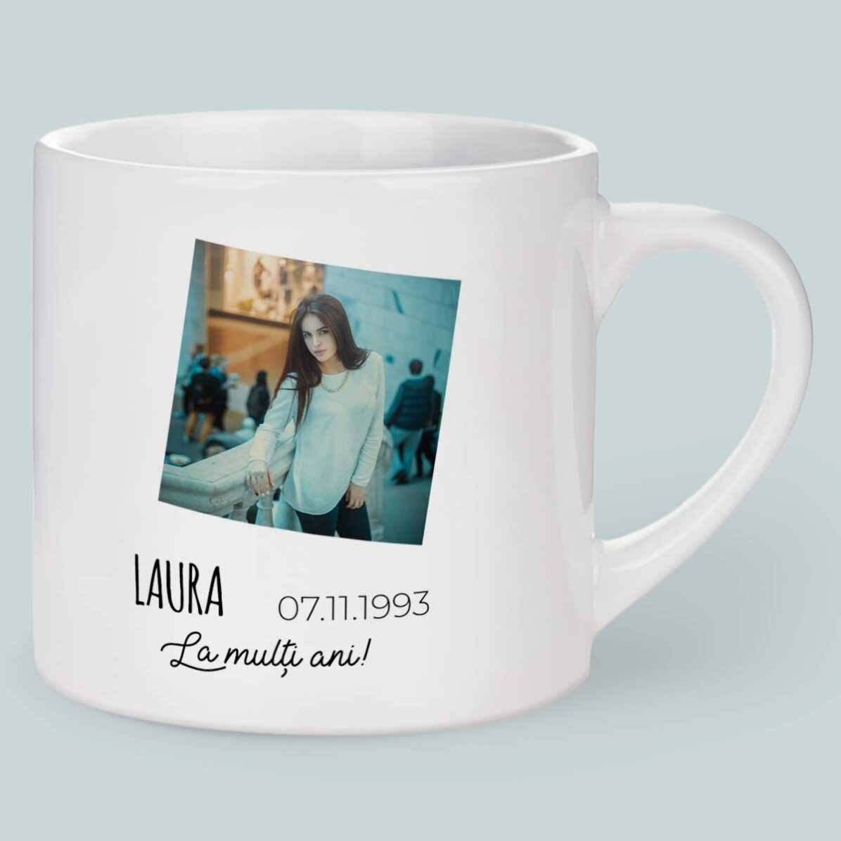 Personalised espresso cup with photo and text - Scorpio zodiac sign