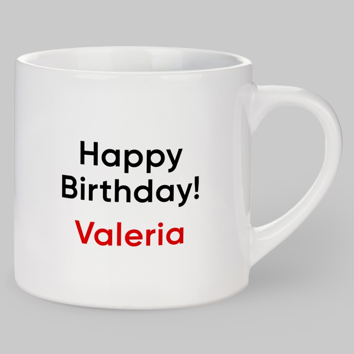 Tazza da caffè personalizzata con la scritta "Happy Birthday!"