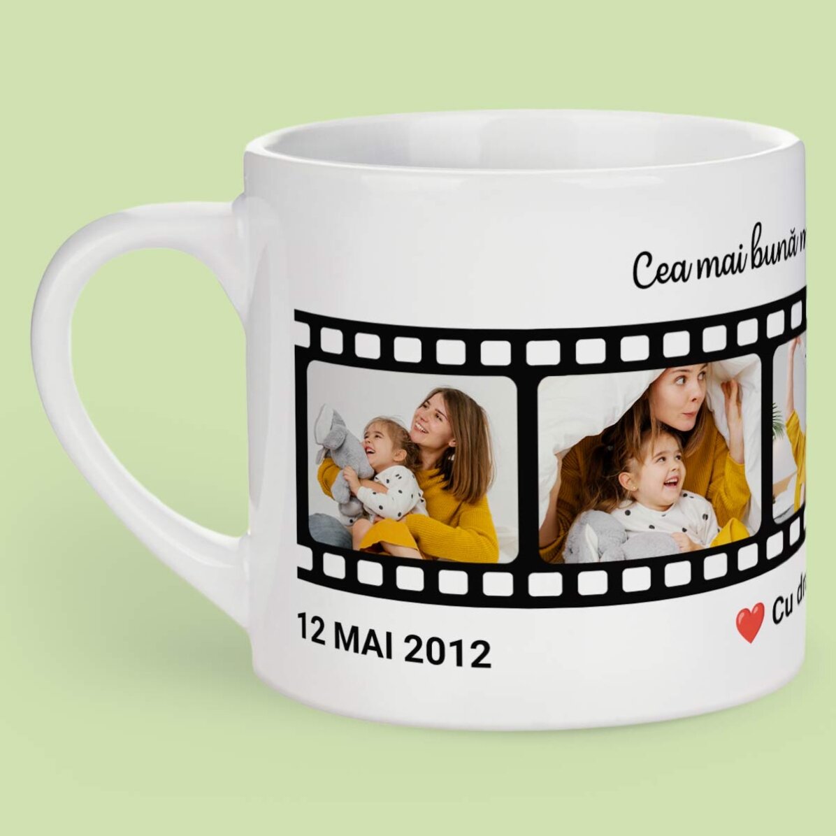 Tazza da caffè personalizzata con testo e 5 foto - I ricordi più cari