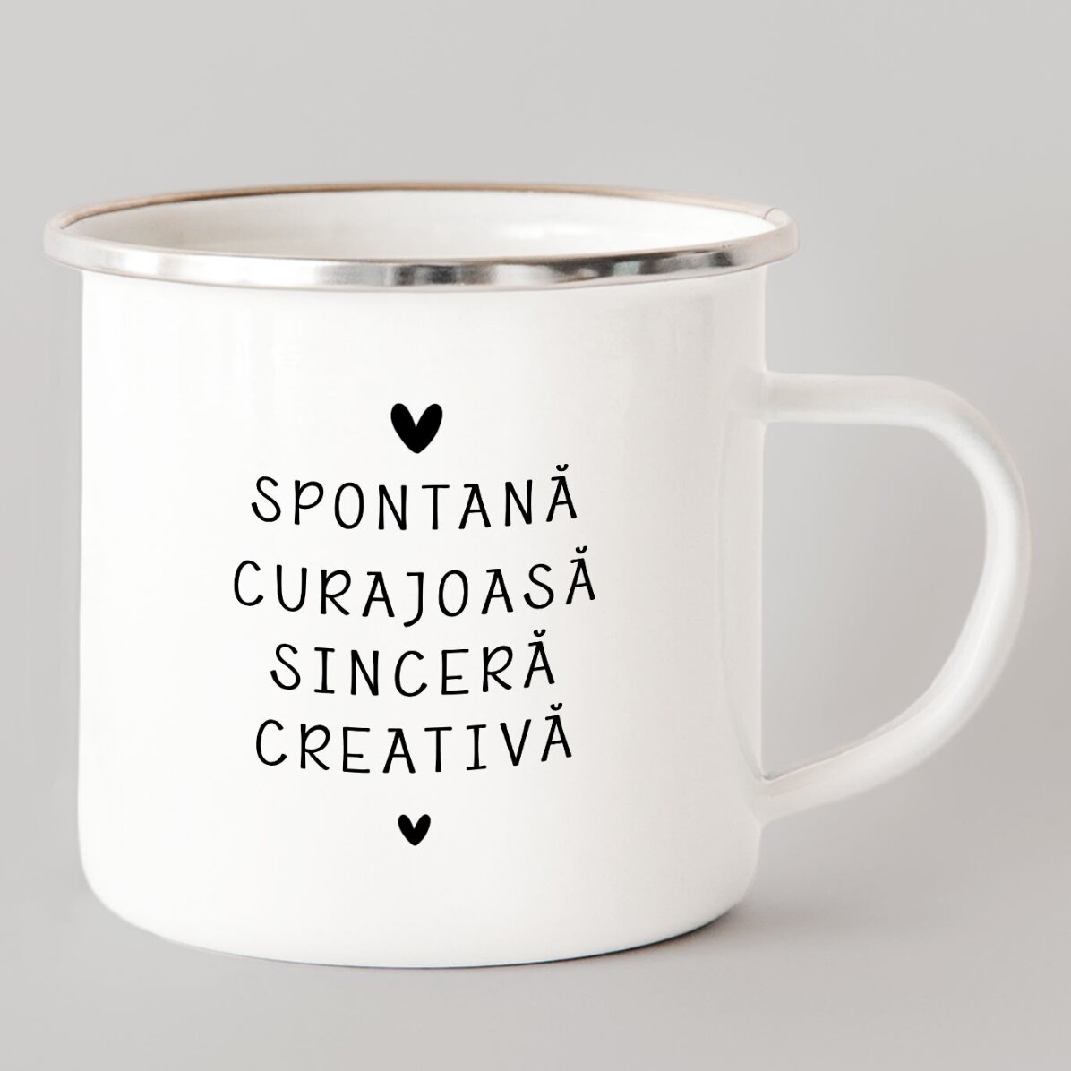 Tazza in metallo smaltato personalizzata con messaggio - Segno zodiacale Leone