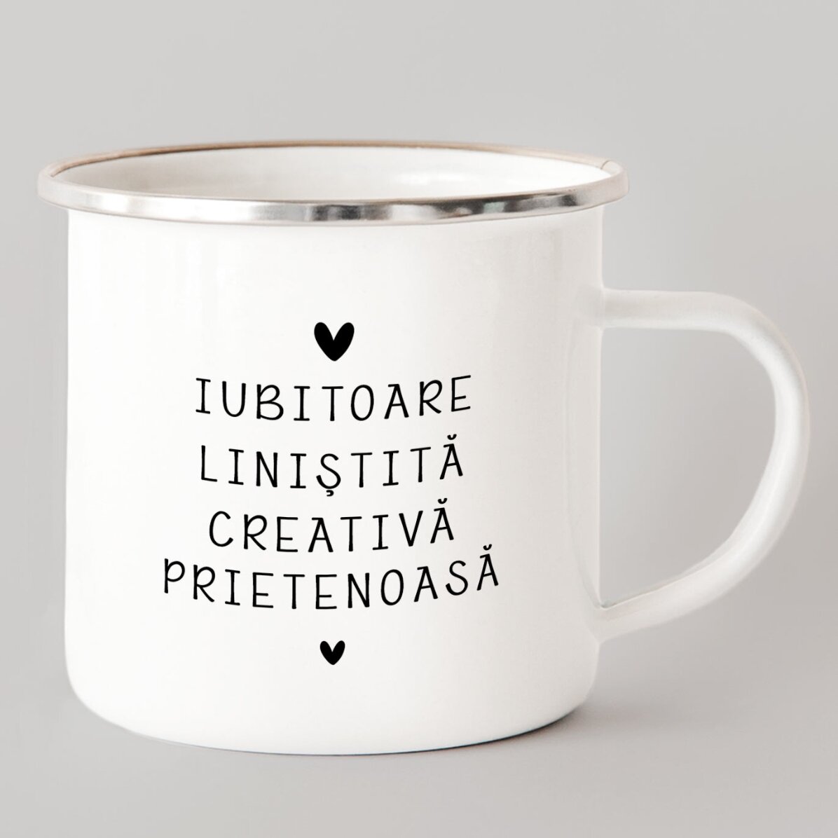 Tazza in metallo smaltato personalizzata con messaggio - Segno zodiacale Pesci