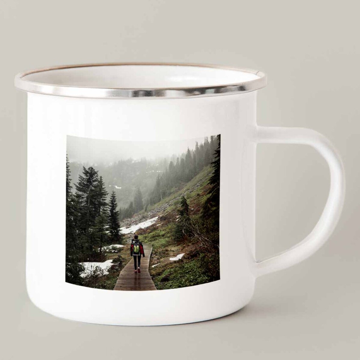 Tazza in metallo smaltato personalizzata con foto - Colleziona momenti, non oggetti