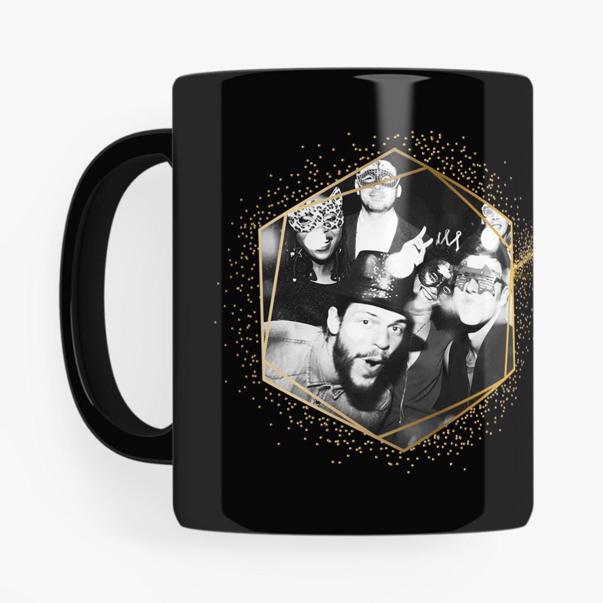 Tazza nera personalizzata con 2 foto