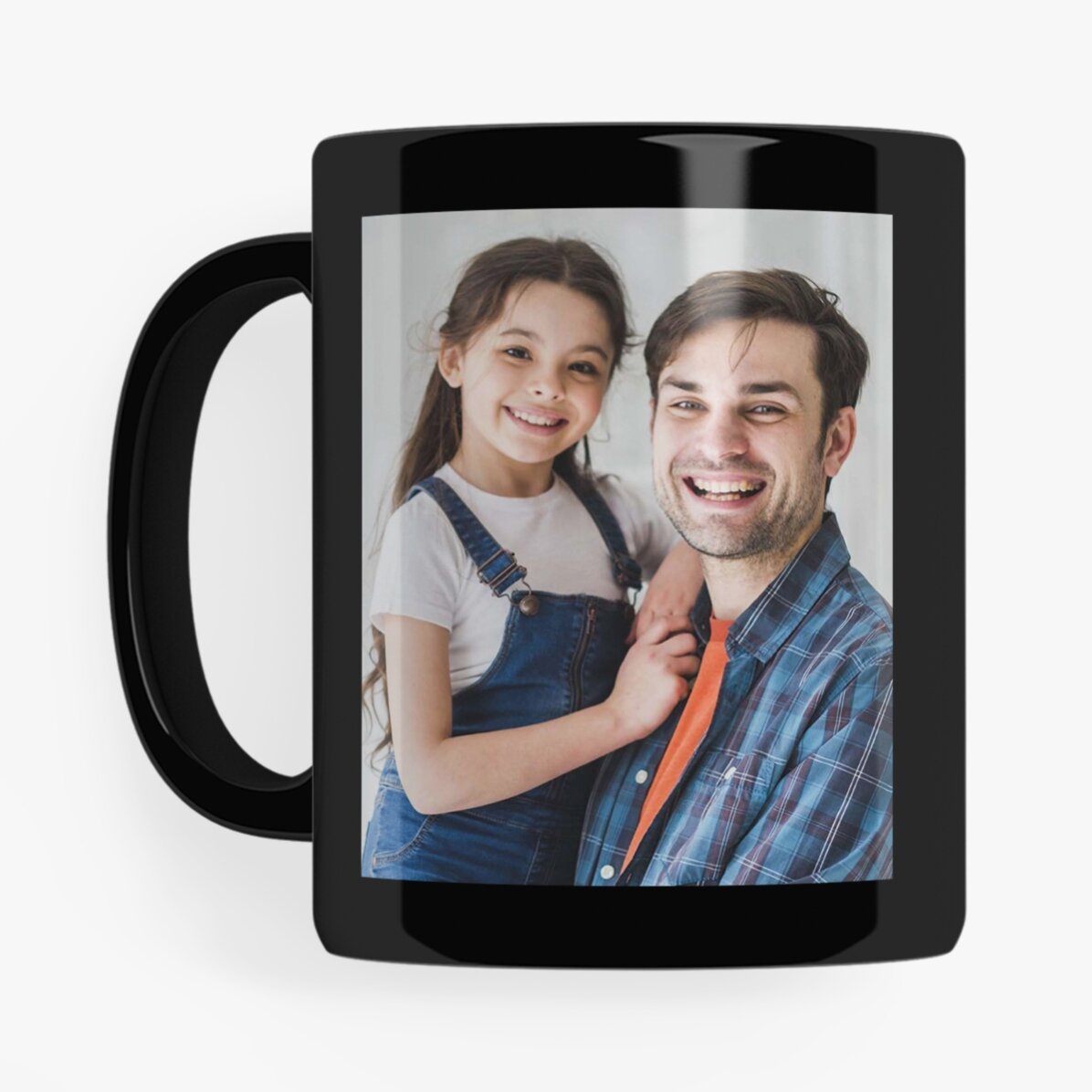 Tazza nera personalizzata con due foto