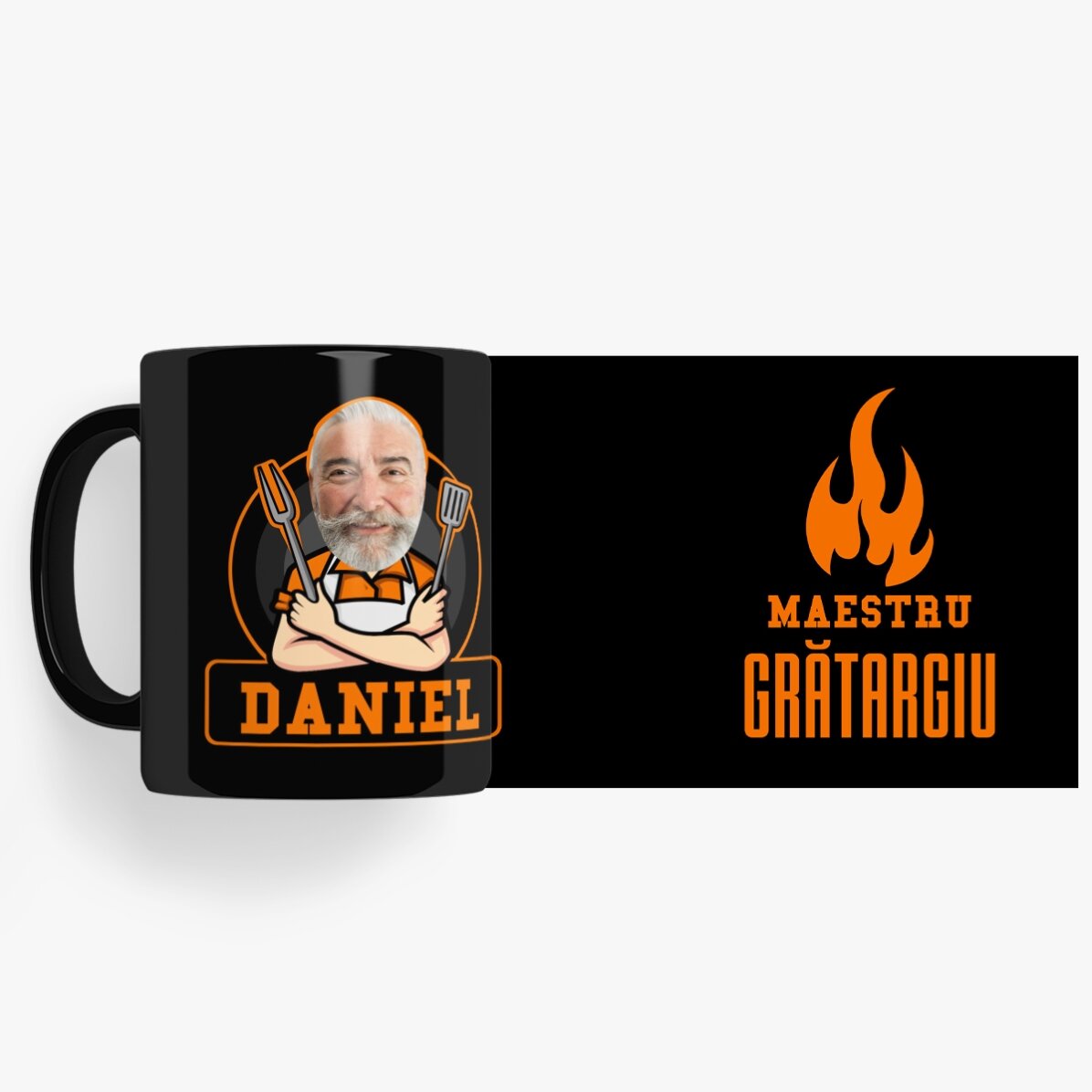Tazza nera personalizzata con scritta per gli appassionati di barbecue