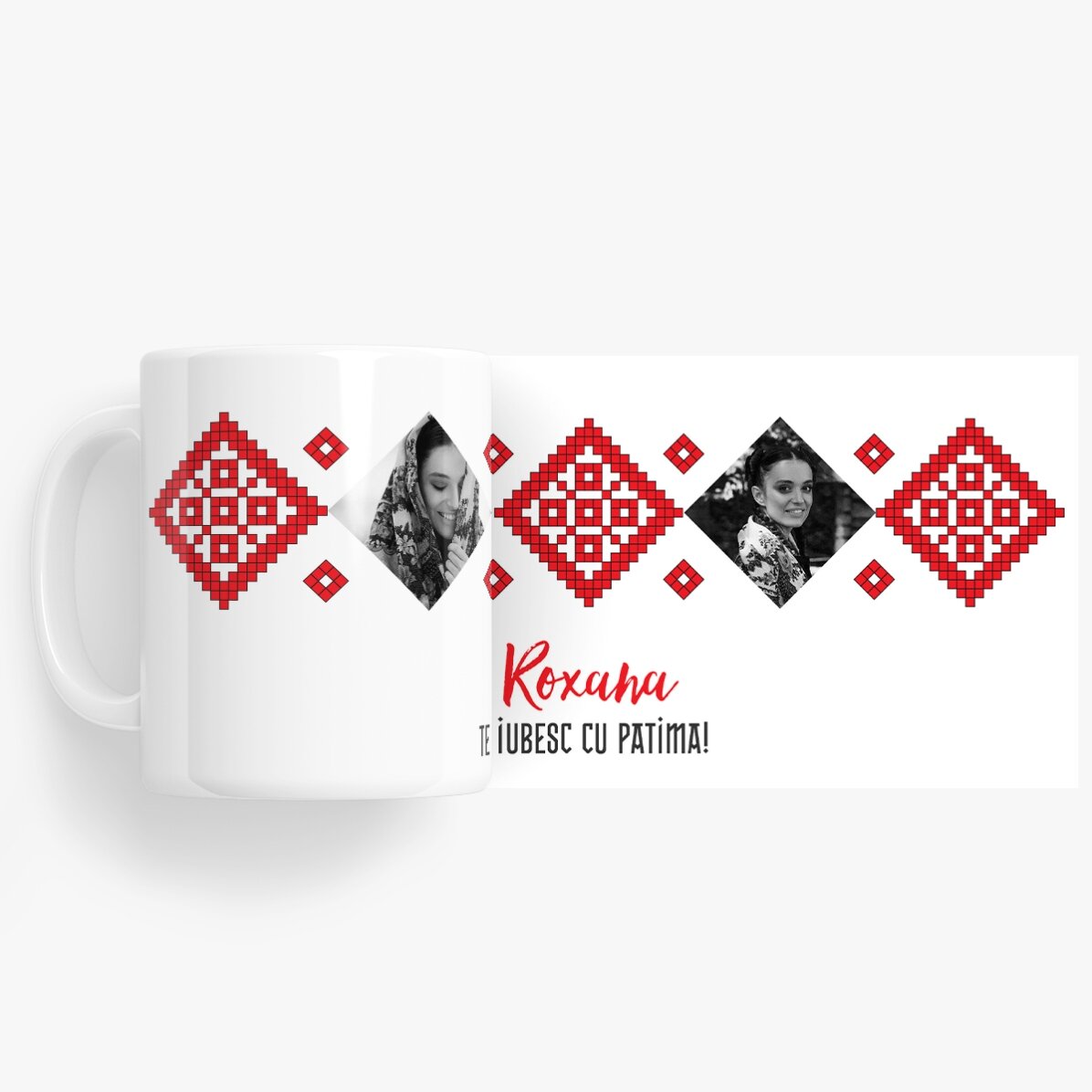 Tazza personalizzata con 2 foto e una frase - Ti amo con tutta l