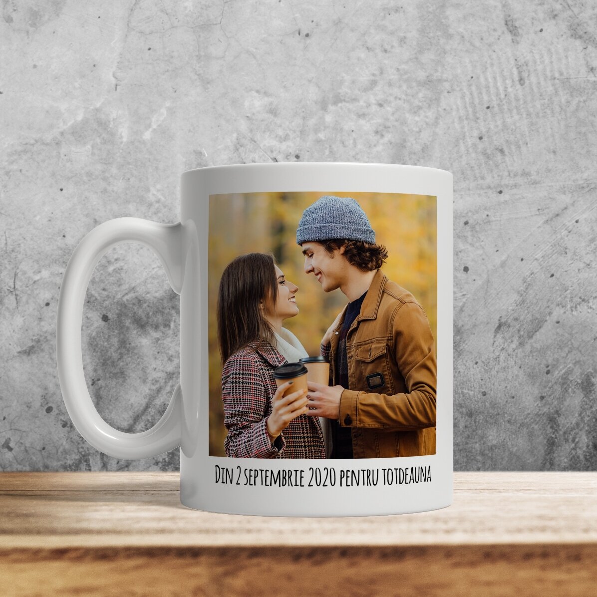 Tazza personalizzata con 2 foto e un testo