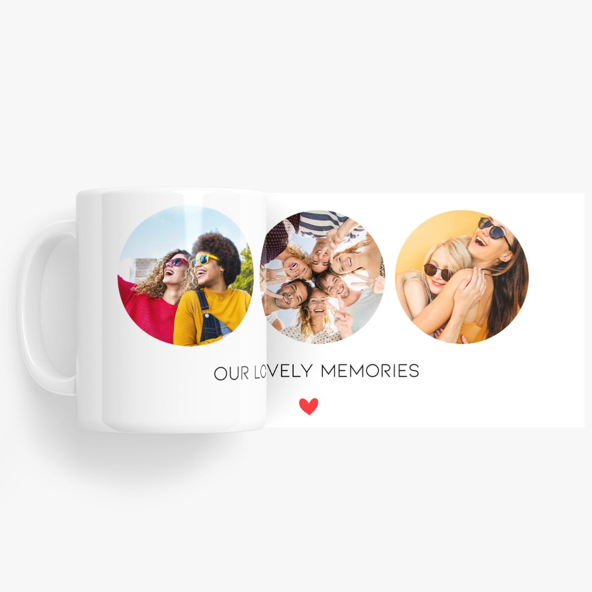 Tazza personalizzata con 3 foto e testo - Ricordi indimenticabili