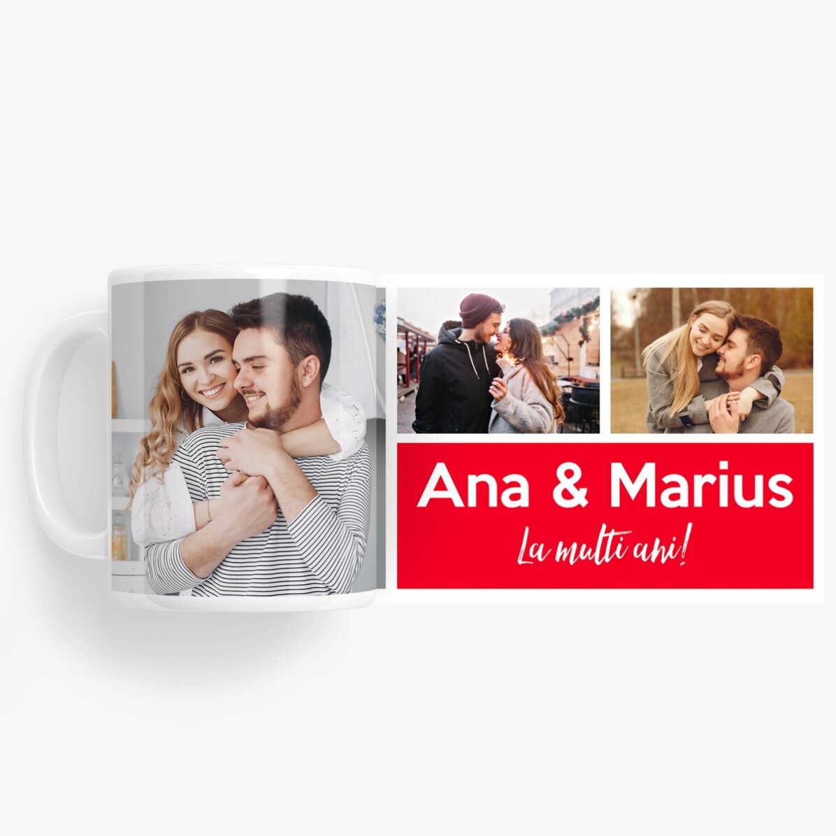 Tazza personalizzata con 3 foto e testo