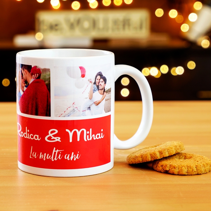 Tazza personalizzata con 3 foto e testo