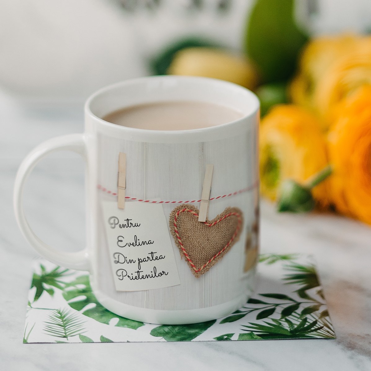 Tazza personalizzata con 3 foto in stile Polaroid