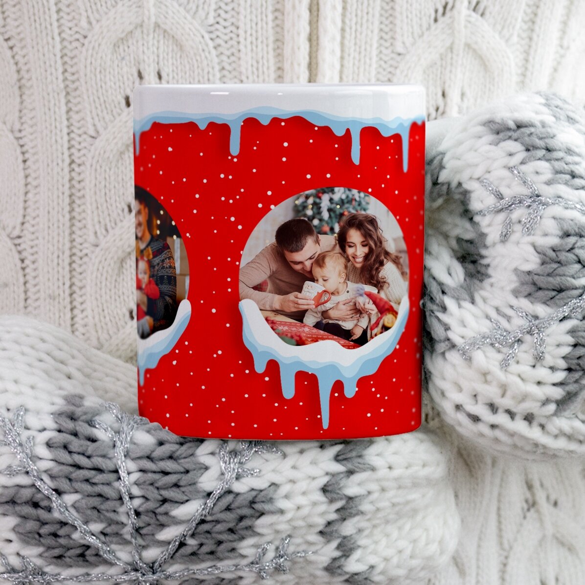 Tazza personalizzata con 3 foto - Neve