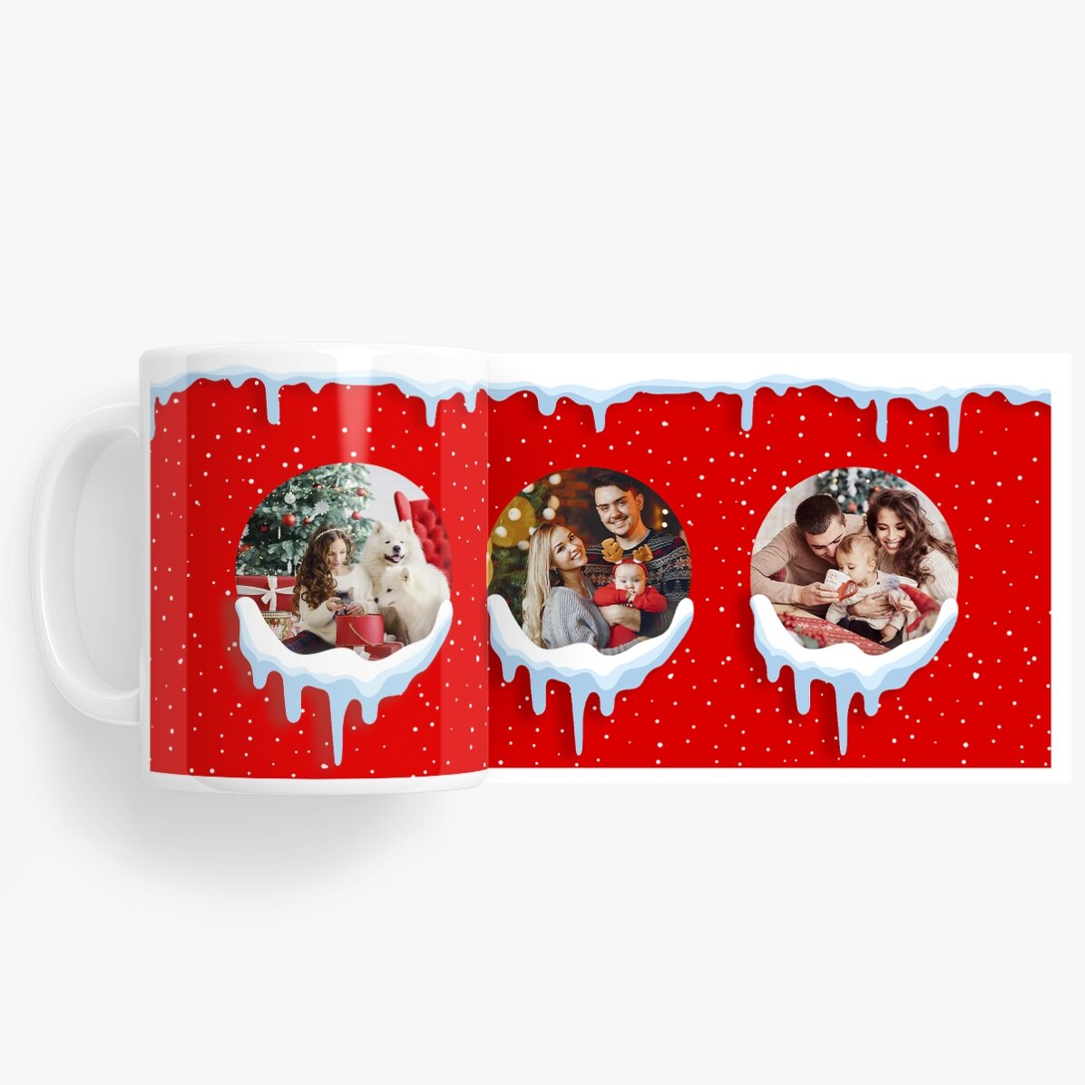 Tazza personalizzata con 3 foto - Neve