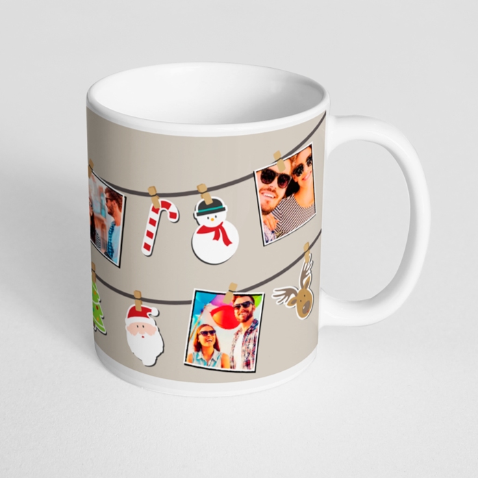 Tazza personalizzata con 4 foto - modello natalizio