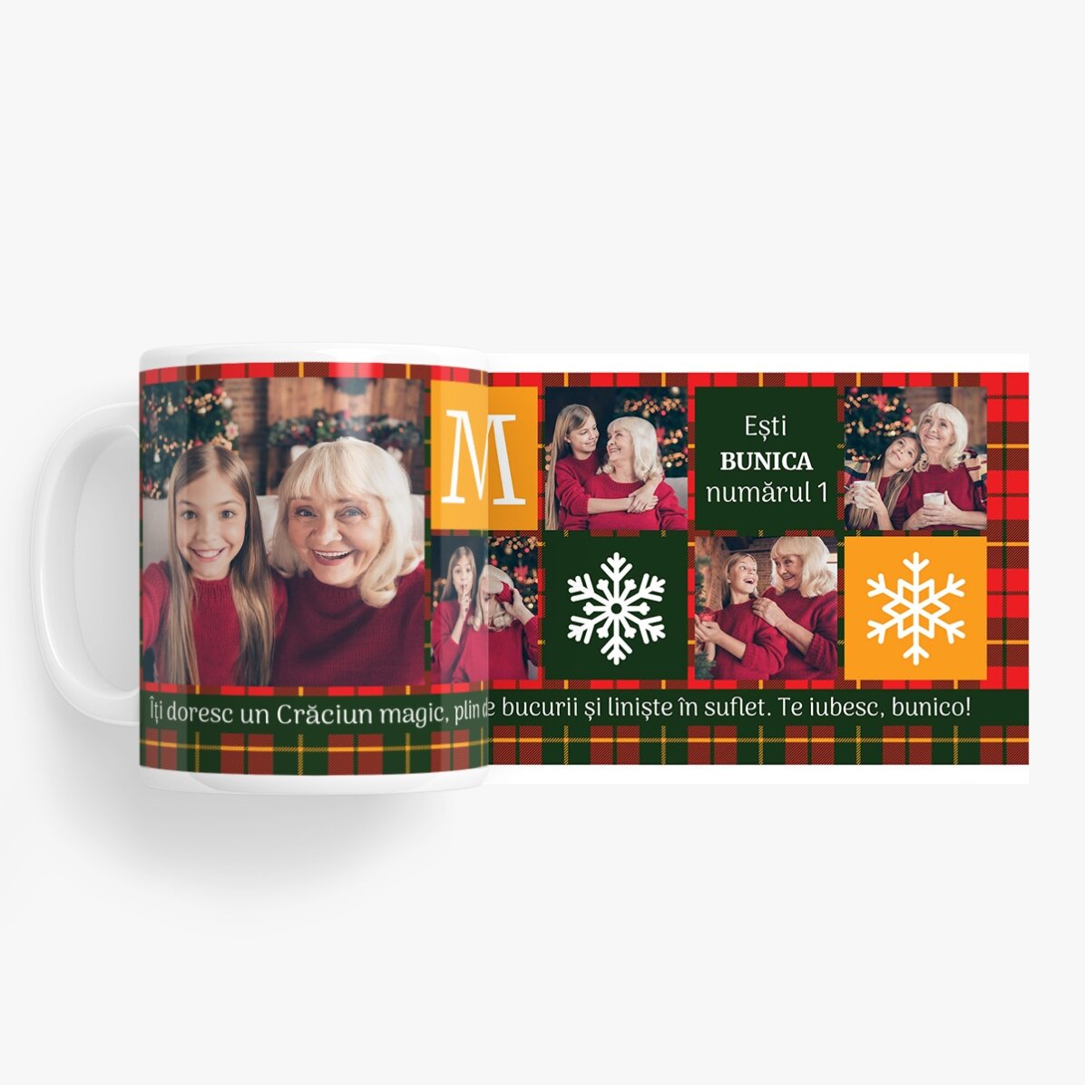 Tazza personalizzata con 5 foto e testo - A tema natalizio