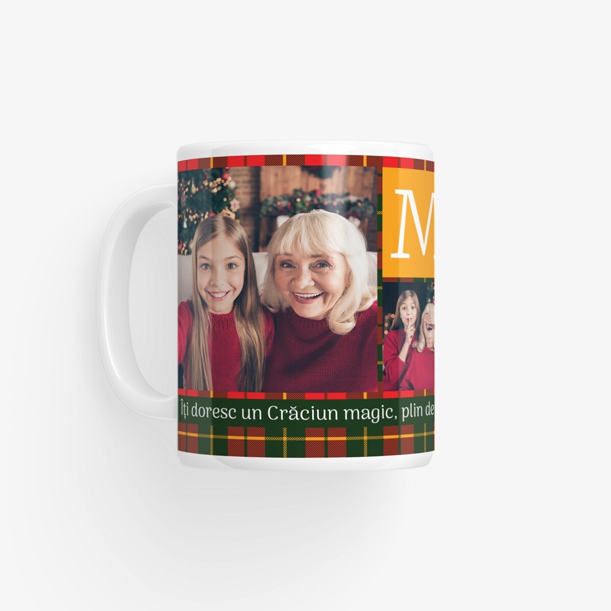 Tazza personalizzata con 5 foto e testo - A tema natalizio