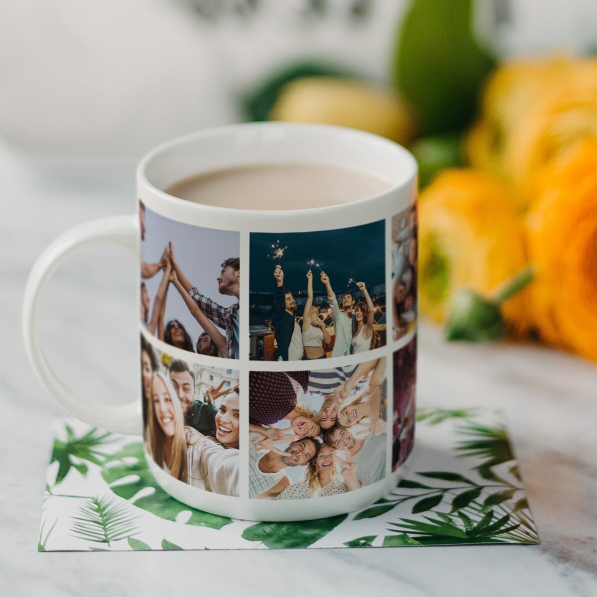 Tazza personalizzata con 6 foto e un messaggio