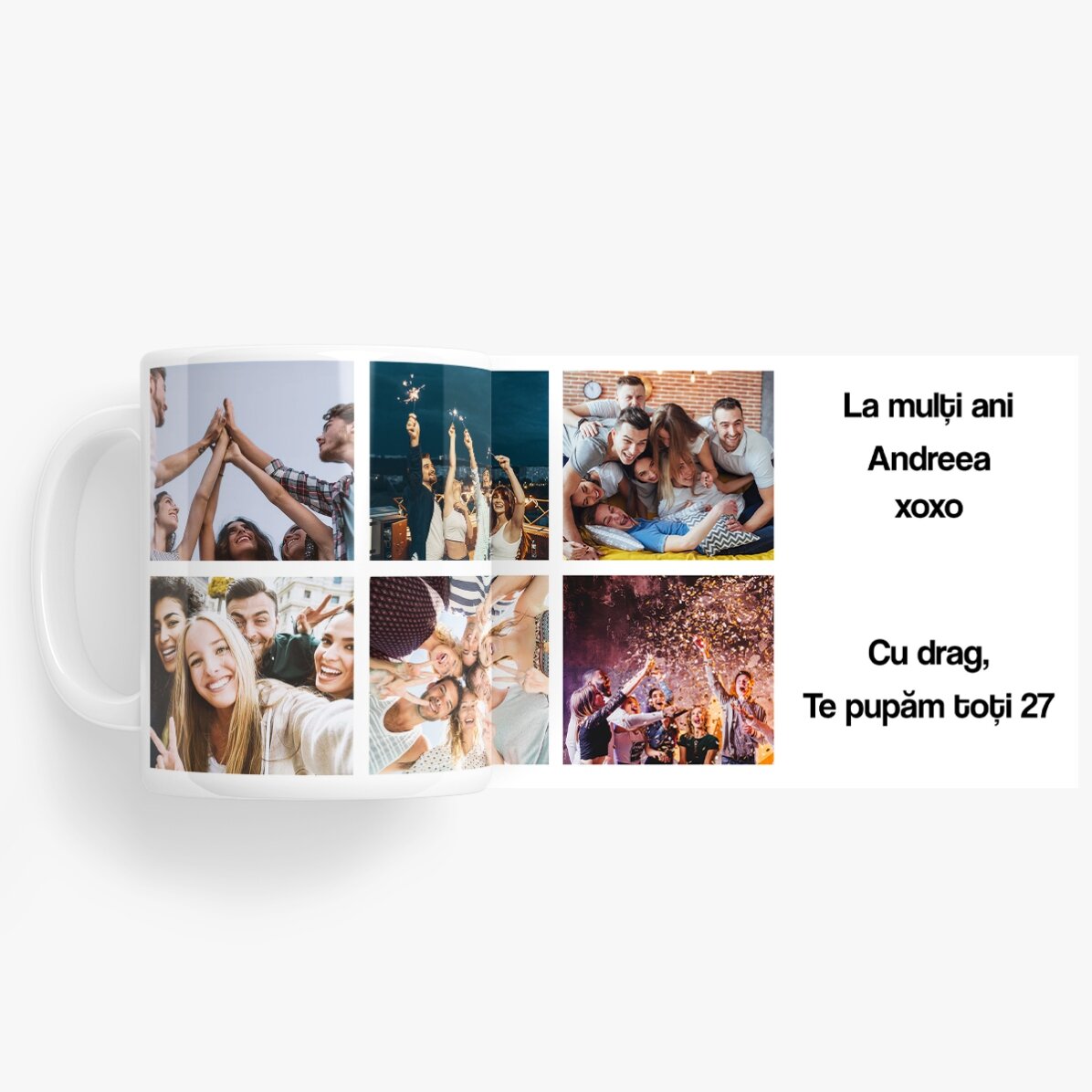 Tazza personalizzata con 6 foto e un messaggio