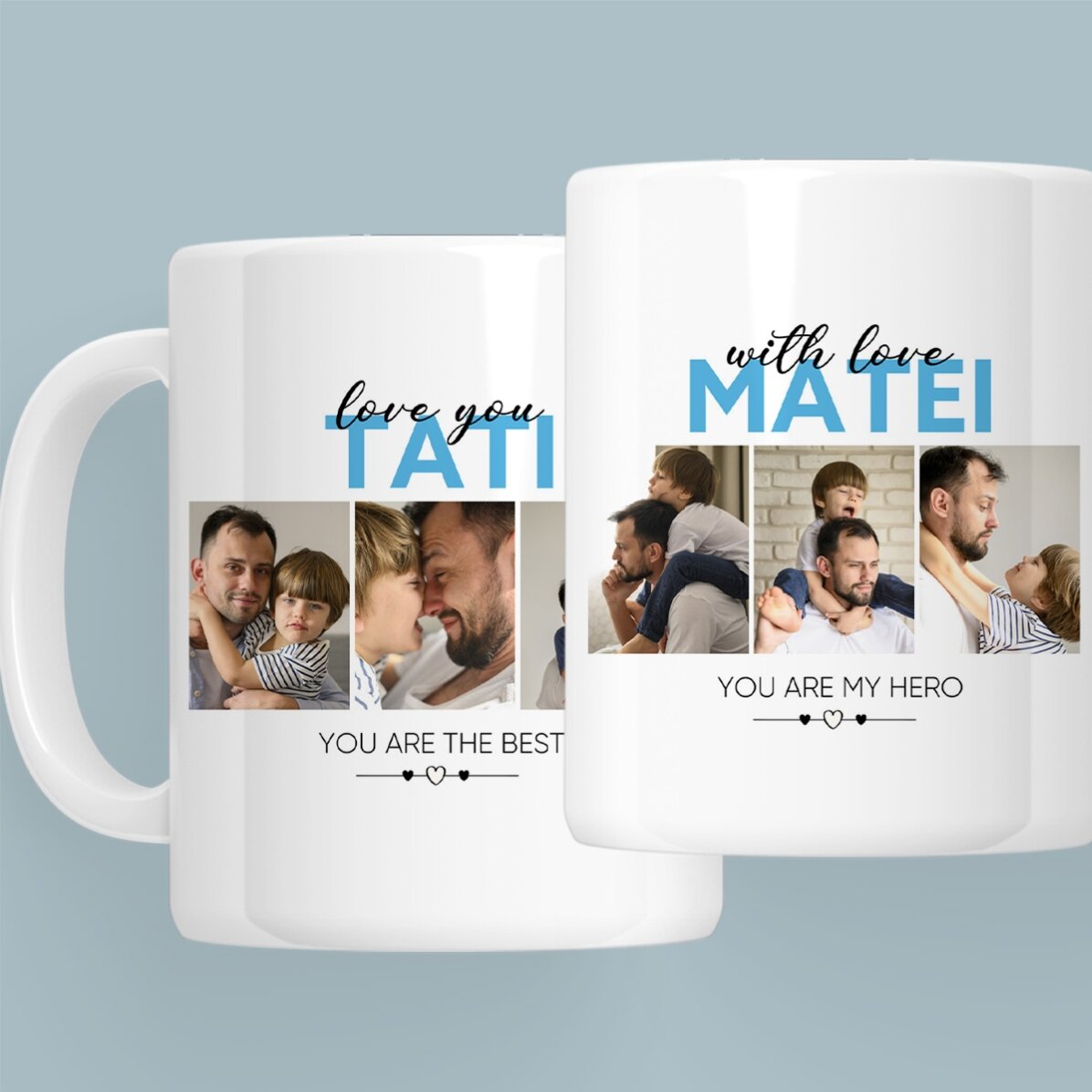 Tazza personalizzata con 6 foto e testo - With love