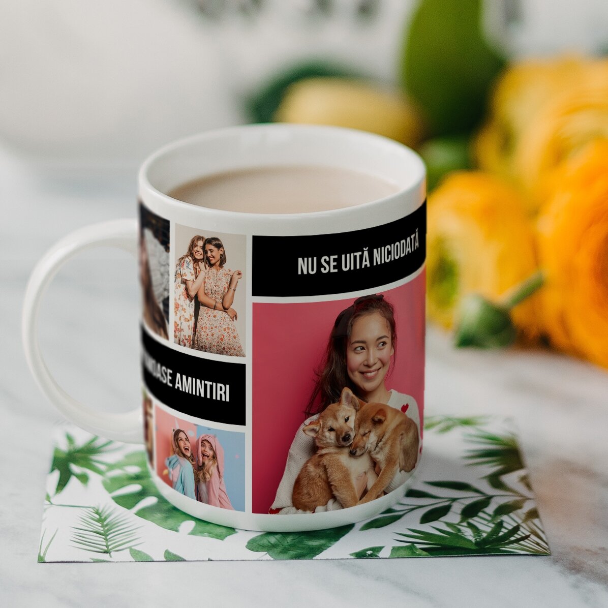 Tazza personalizzata con 8 foto e testo - I ricordi più belli