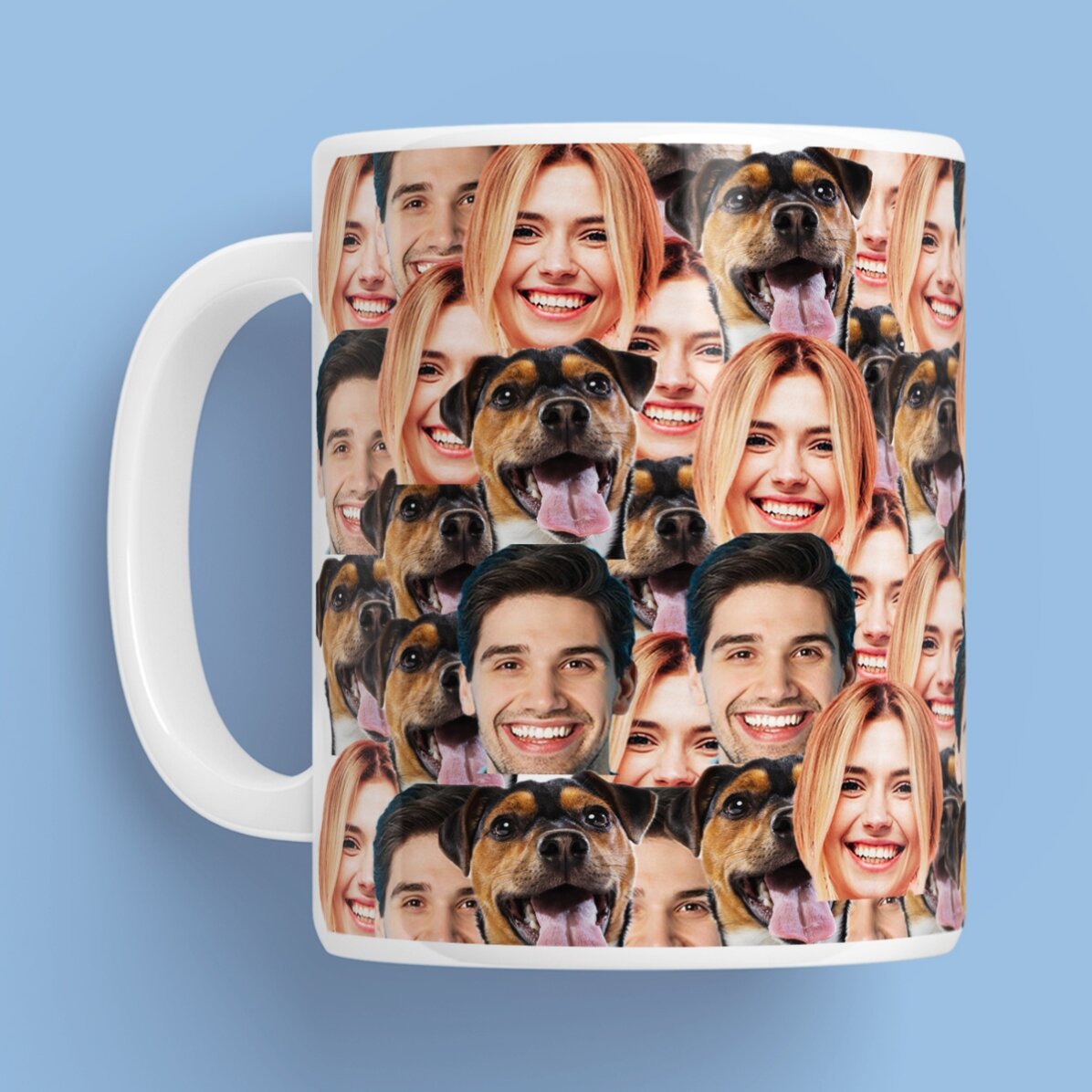 Tazza personalizzata con collage di 3 foto
