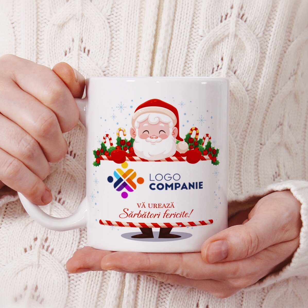 Tazza personalizzata con logo e messaggio - Babbo Natale