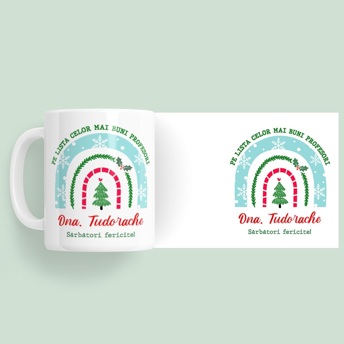 Tazza personalizzata con messaggio per gli insegnanti - Natale