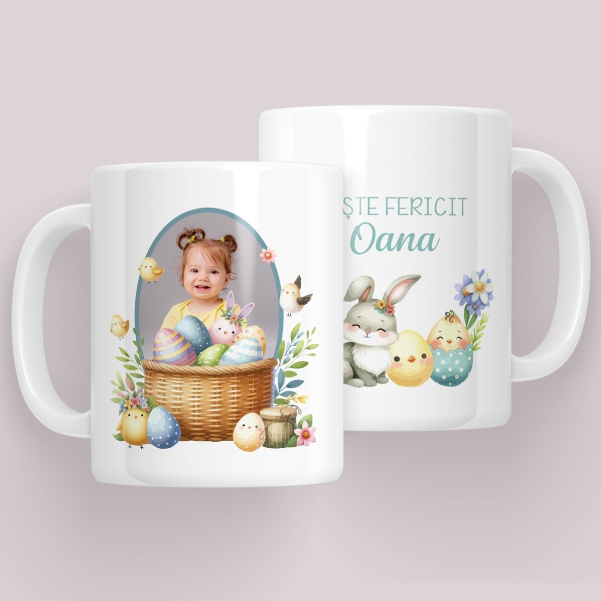 Tazza personalizzata con messaggio e foto - Coniglietto