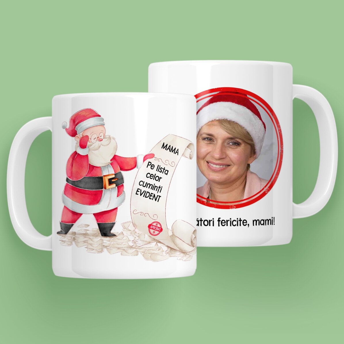 Tazza personalizzata con messaggio e foto - Lista di Babbo Natale
