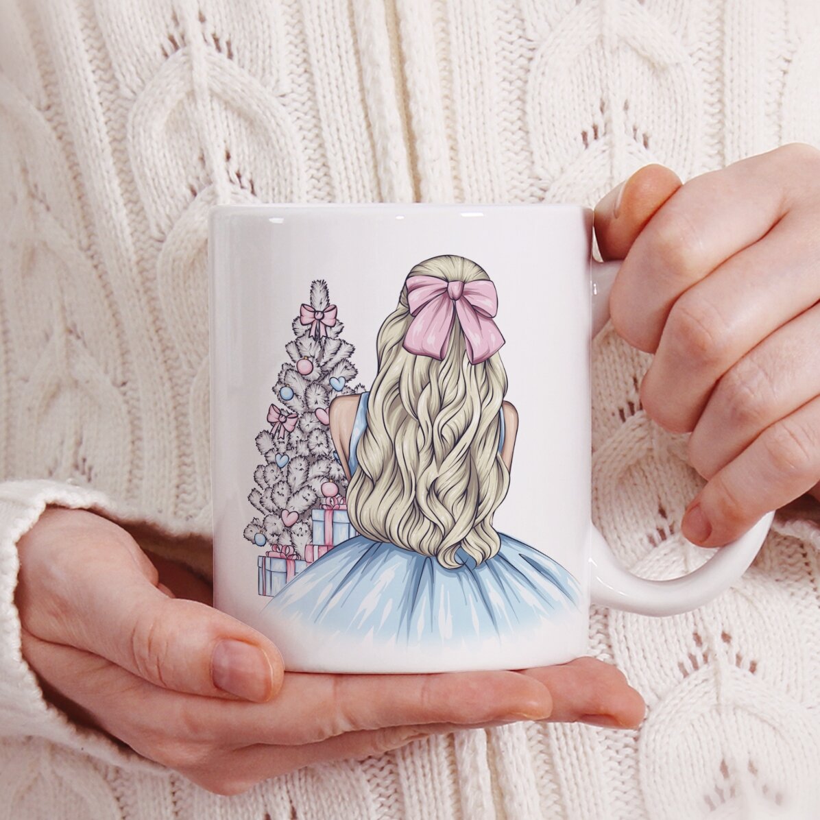 Tazza personalizzata con nome - Christmas Princess Blue