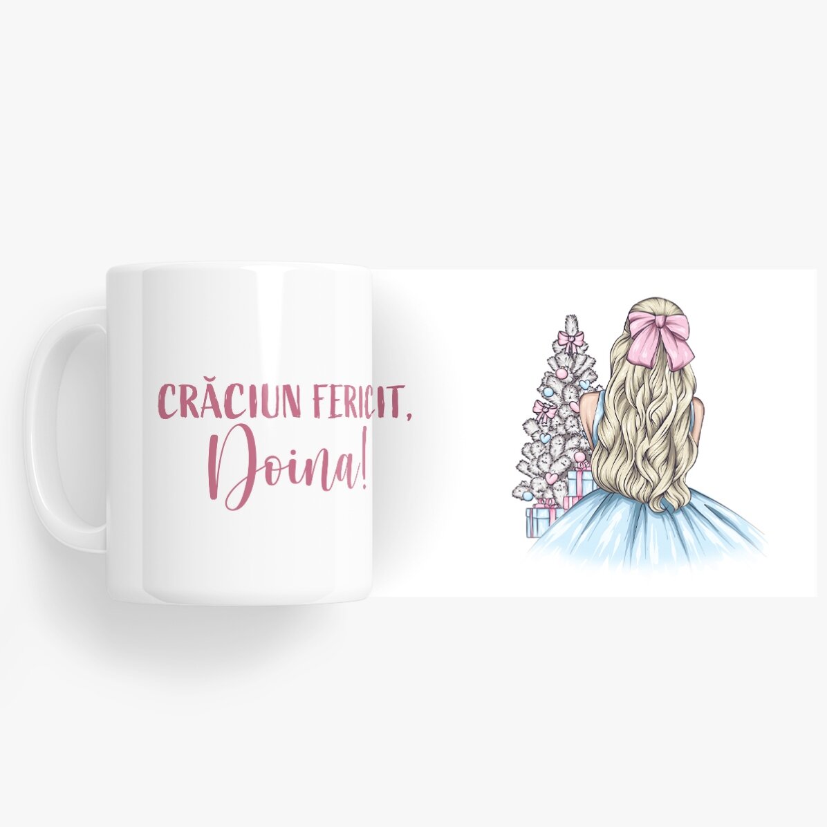 Tazza personalizzata con nome - Christmas Princess Blue