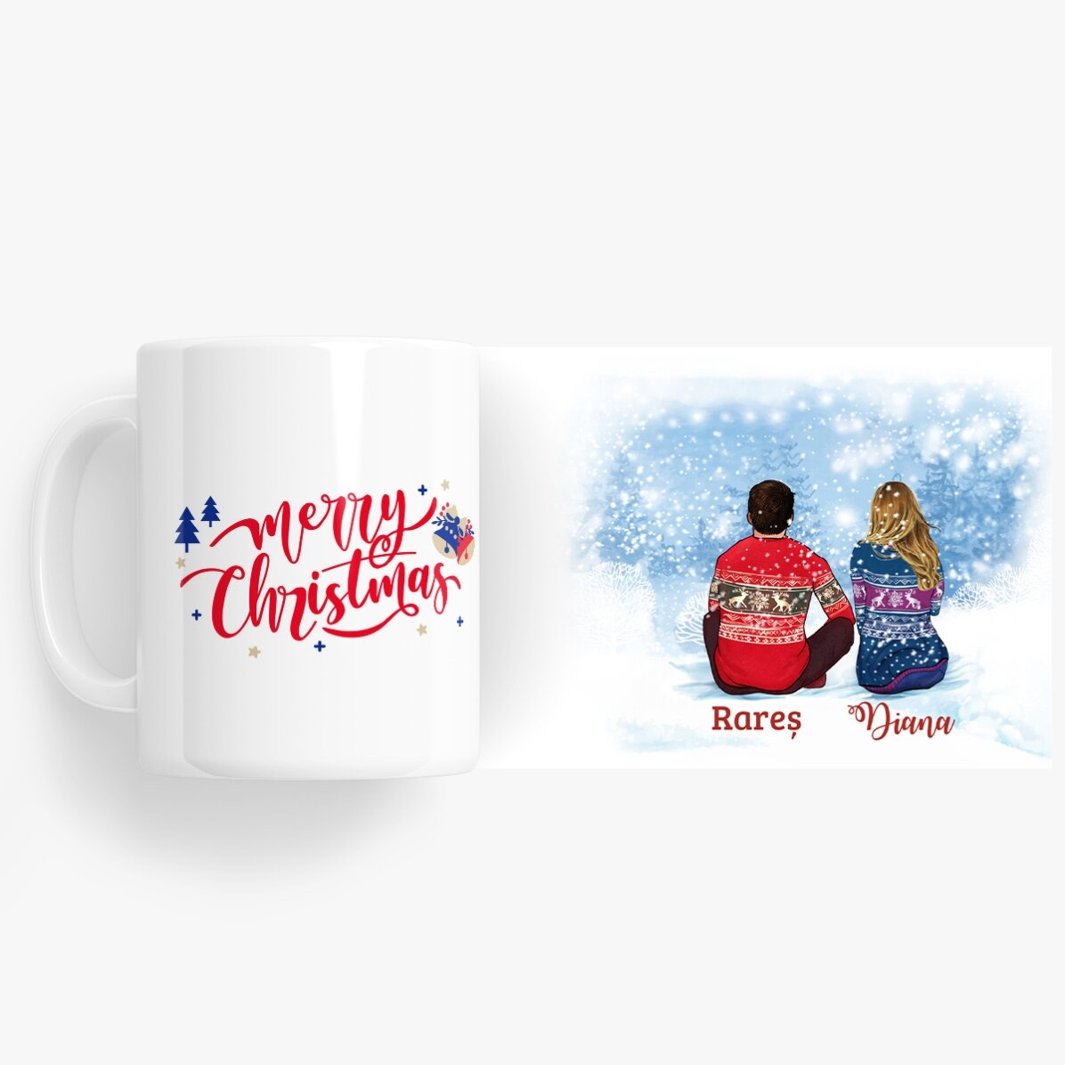 Tazza personalizzata con nome per coppie - Buon Natale