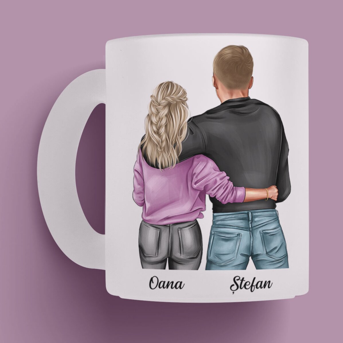 Tazza personalizzata con nome e messaggio - Coppia