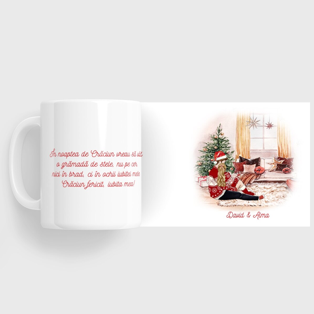 Tazza personalizzata con nome e messaggio per coppie - Il nostro meraviglioso Natale
