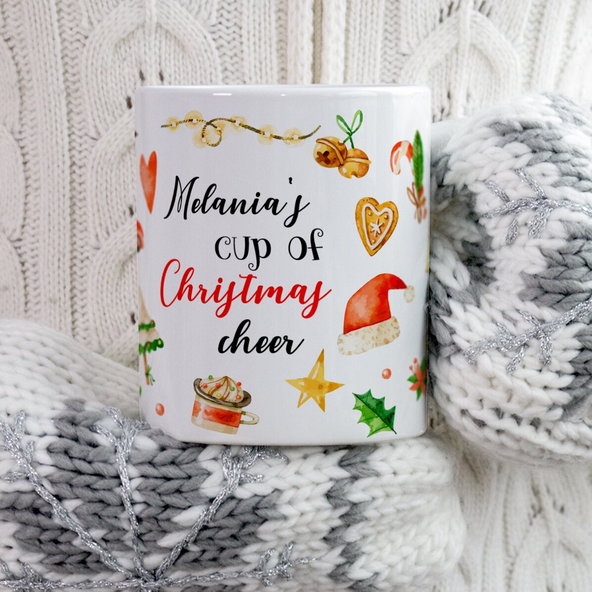 Tazza personalizzata con il tuo nome - Christmas Cheer