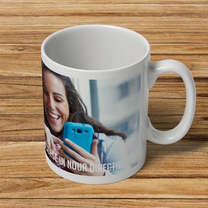 Tazza personalizzata con una foto in formato orizzontale e un testo