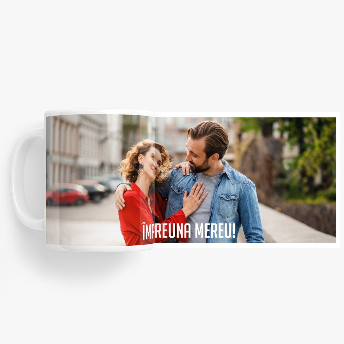 Tazza personalizzata con una foto in formato orizzontale e un testo