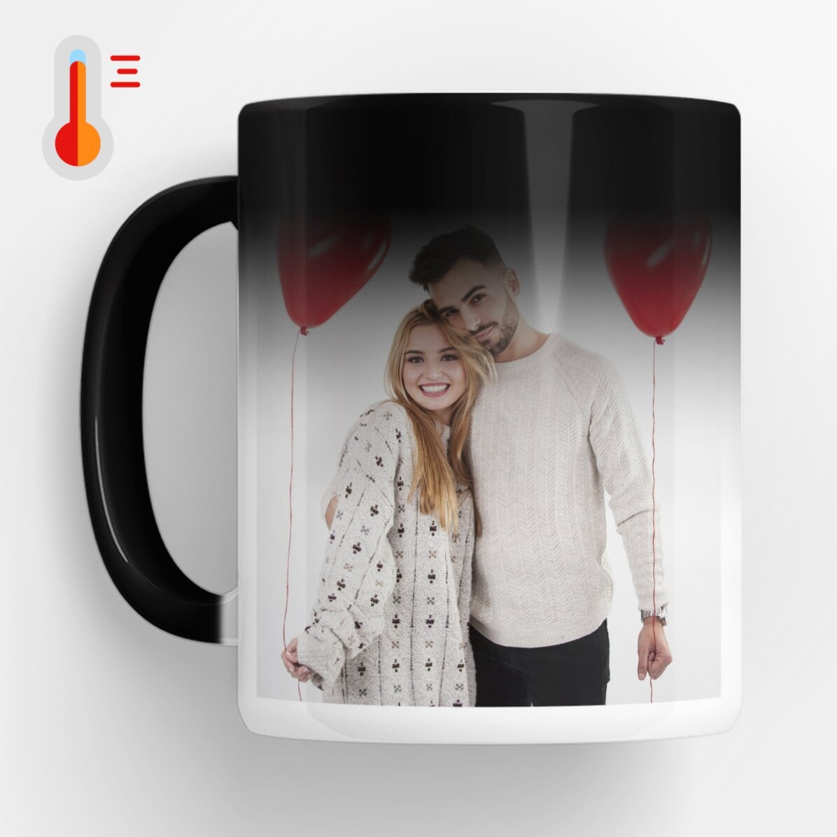 Tazza termosensibile personalizzata con una foto e una scritta