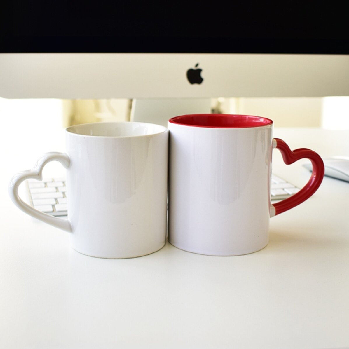 Tazza personalizzata con foto e testo - You&Me - modello con manico a forma di cuore