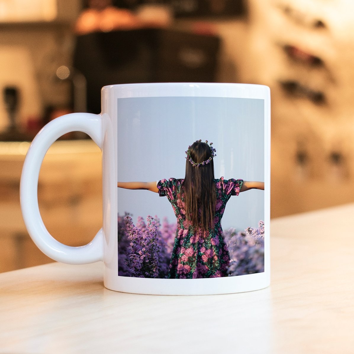 Tazza personalizzata con una foto e una scritta
