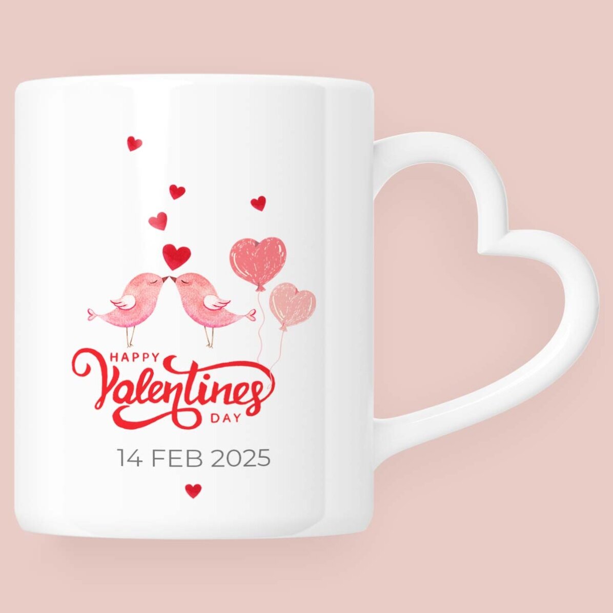 Tazza personalizzata con foto e testo - Forever - modello con manico a forma di cuore
