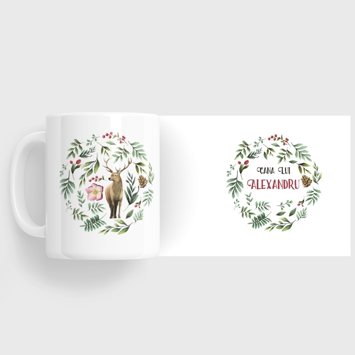 Tazza personalizzata con renna per lui - modello natalizio