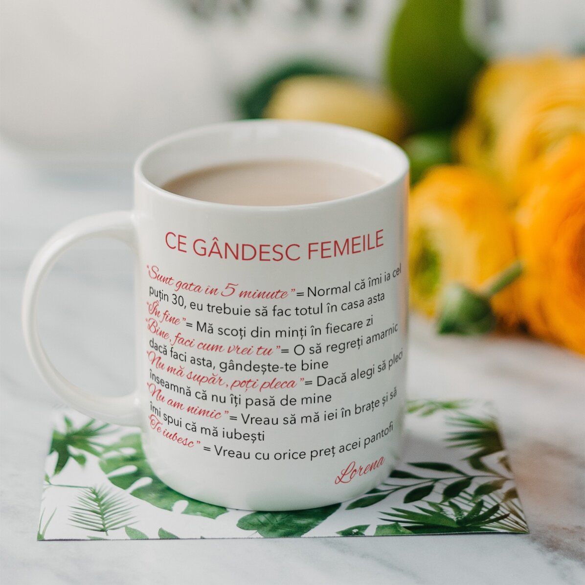 Tazza personalizzata con scritta - Cosa pensano le donne