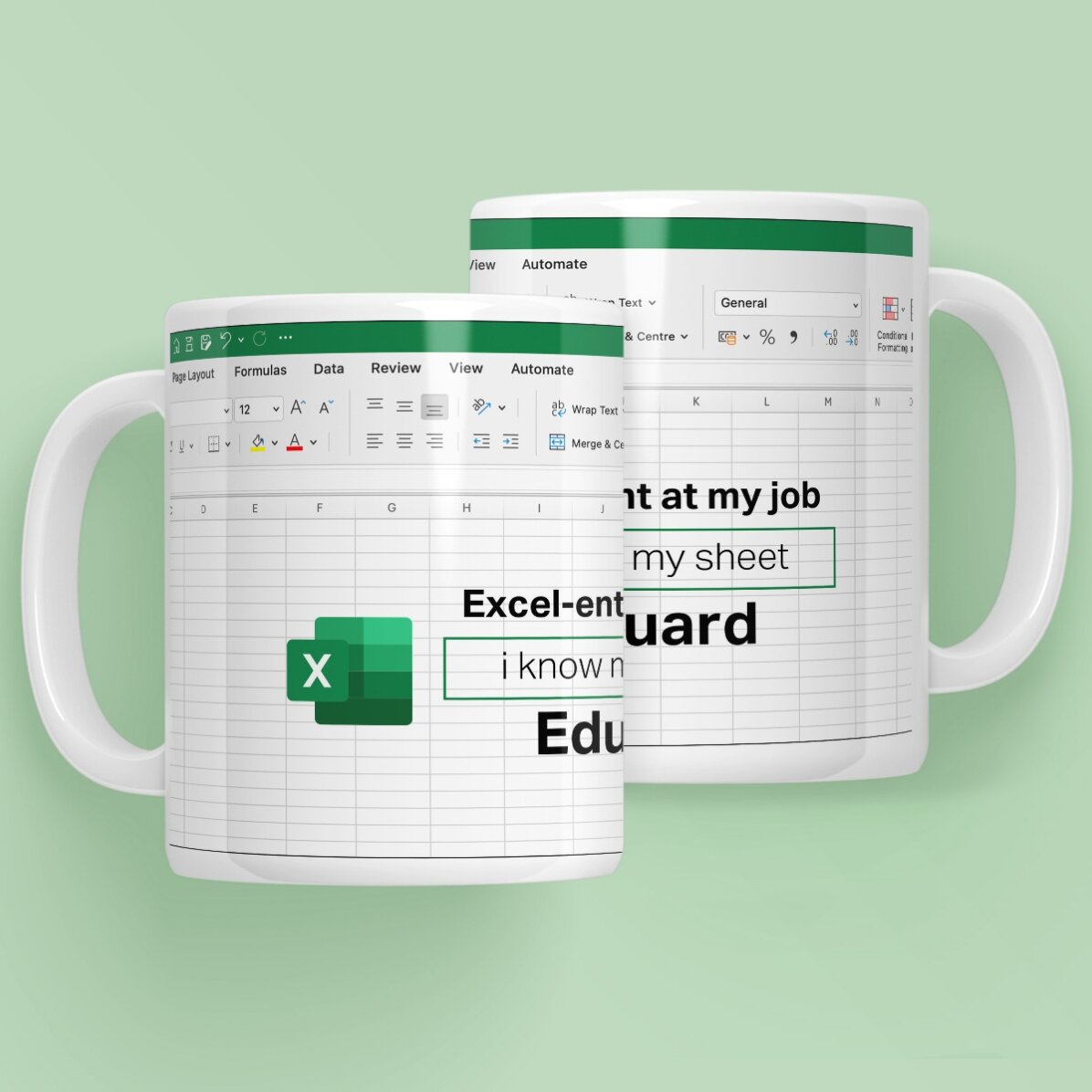 Tazza personalizzata con scritta - Excel