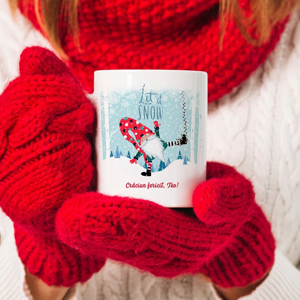 Tazza personalizzata con scritta - Let it snow