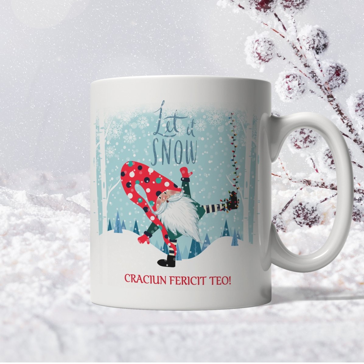 Tazza personalizzata con scritta - Let it snow