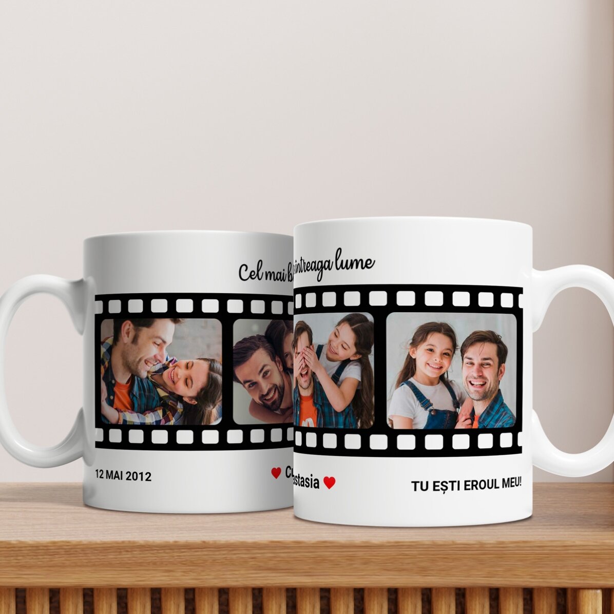 Tazza personalizzata con testo e 4 foto - I ricordi più cari