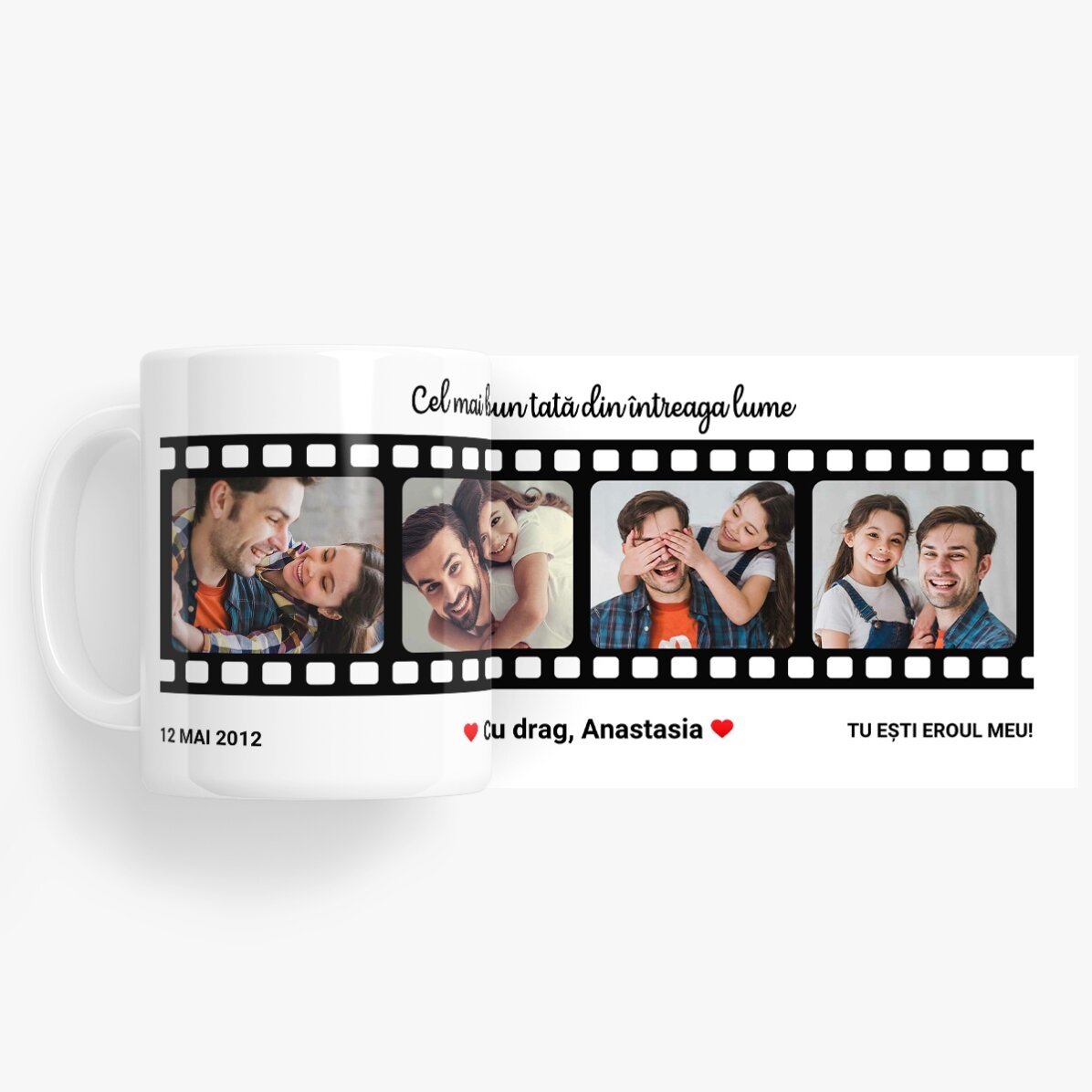 Tazza personalizzata con testo e 4 foto - I ricordi più cari