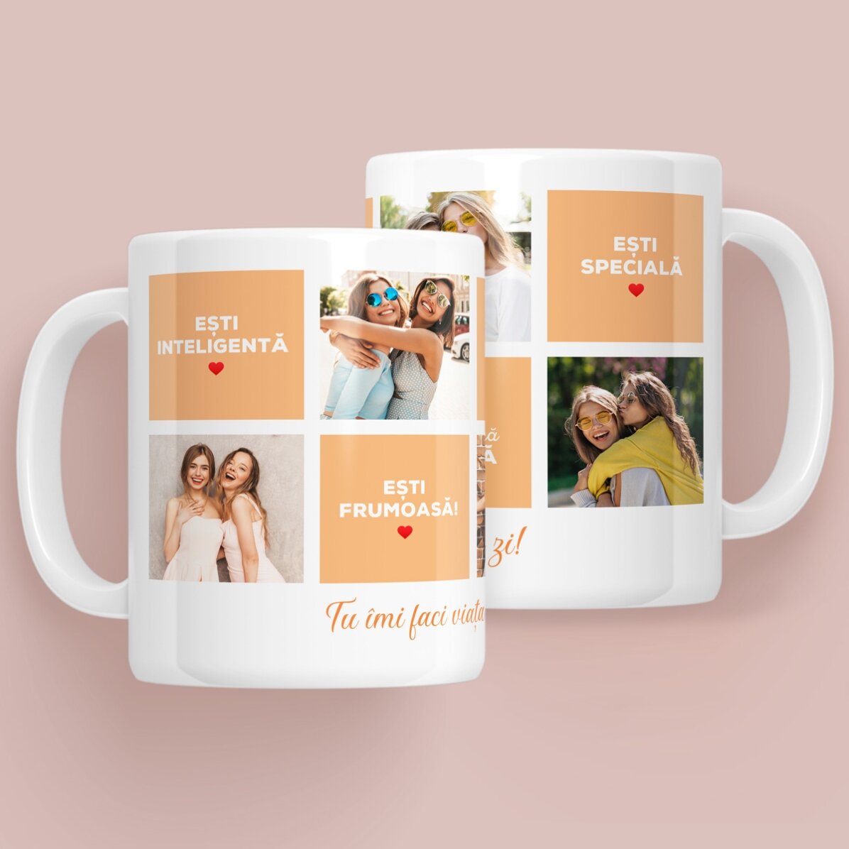 Tazza personalizzata con testo e 5 foto - Motivi per cui ti amo