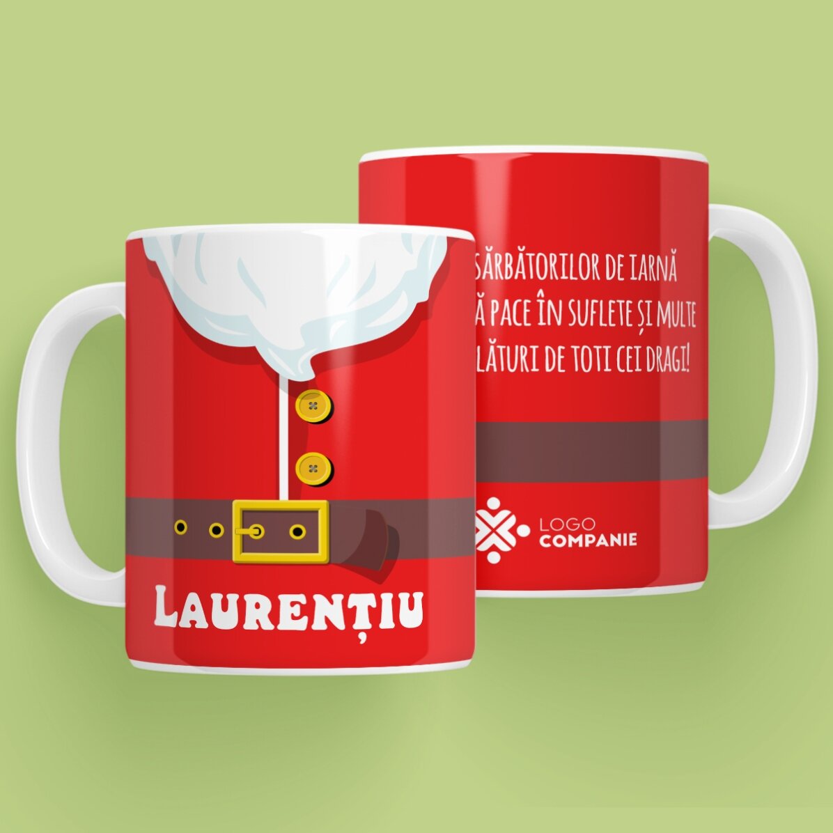 Tazza personalizzata con testo e logo - Tazza di Babbo Natale